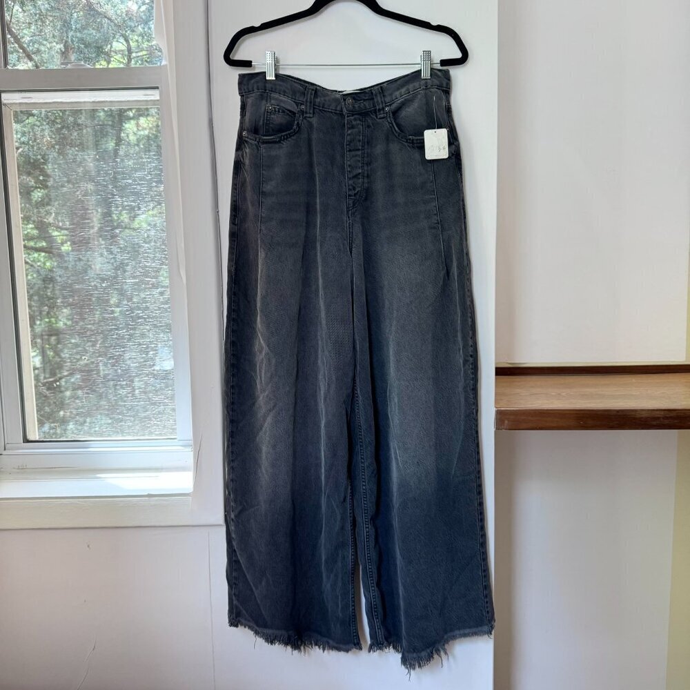 NWT Free People Old West Wide-Leg Slouchy Jeans Black 29 - Picture 4 of 14